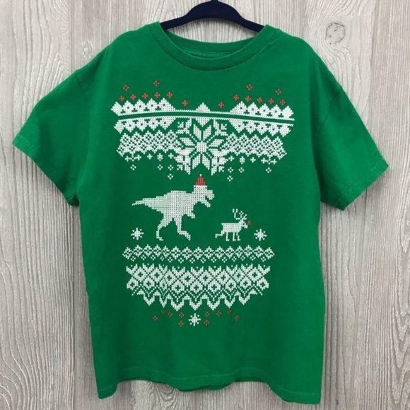 Ugly Christmas sweater / Christmas sweater funny dinosaur t-rex - Picture 2 of 4